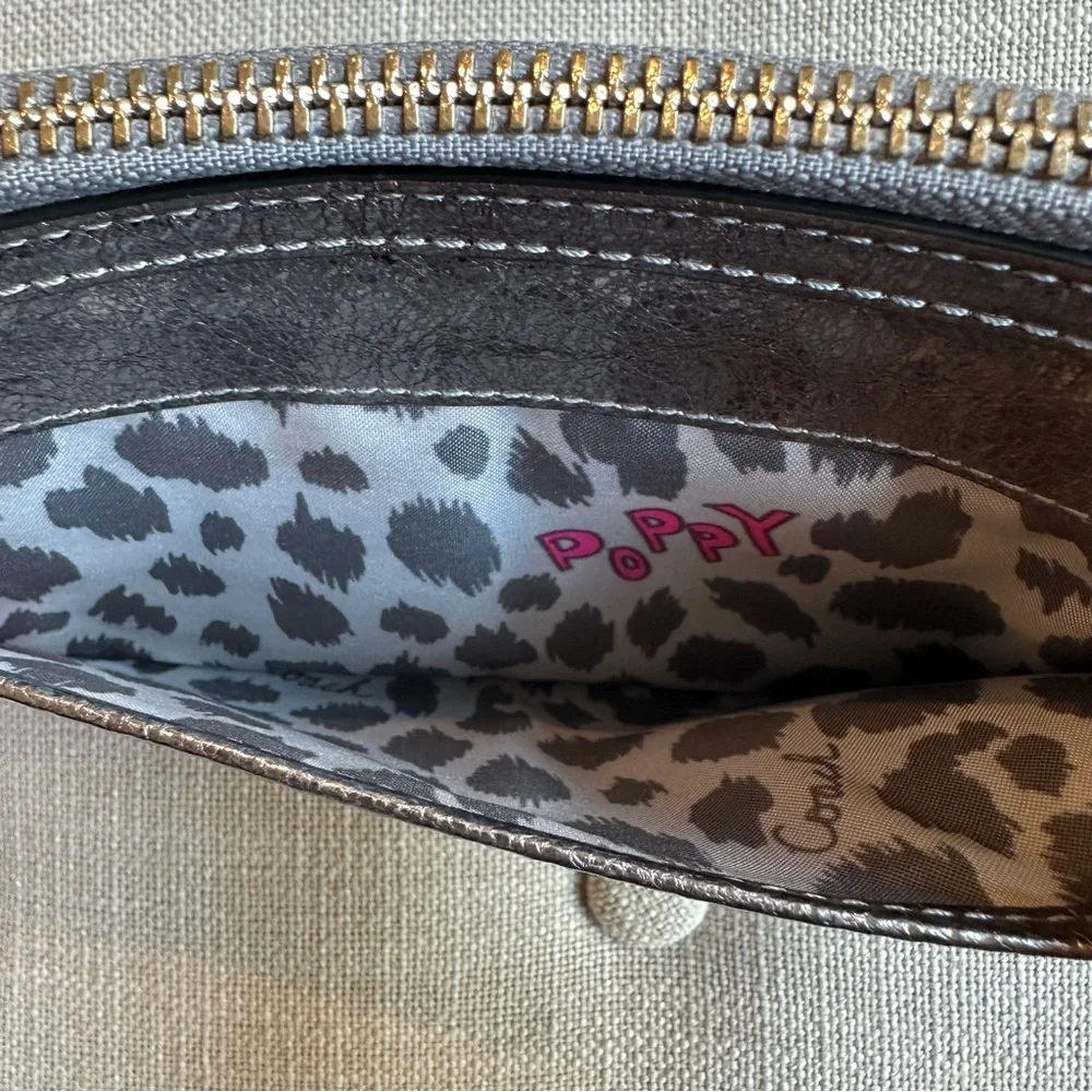 Coach Poppy Wristlet Wallet Shiny Metallic Gray Silver - Picture 4 of 9